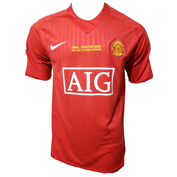 Camiseta Manchester United Primera equipación Retro 2007 08 Rojo